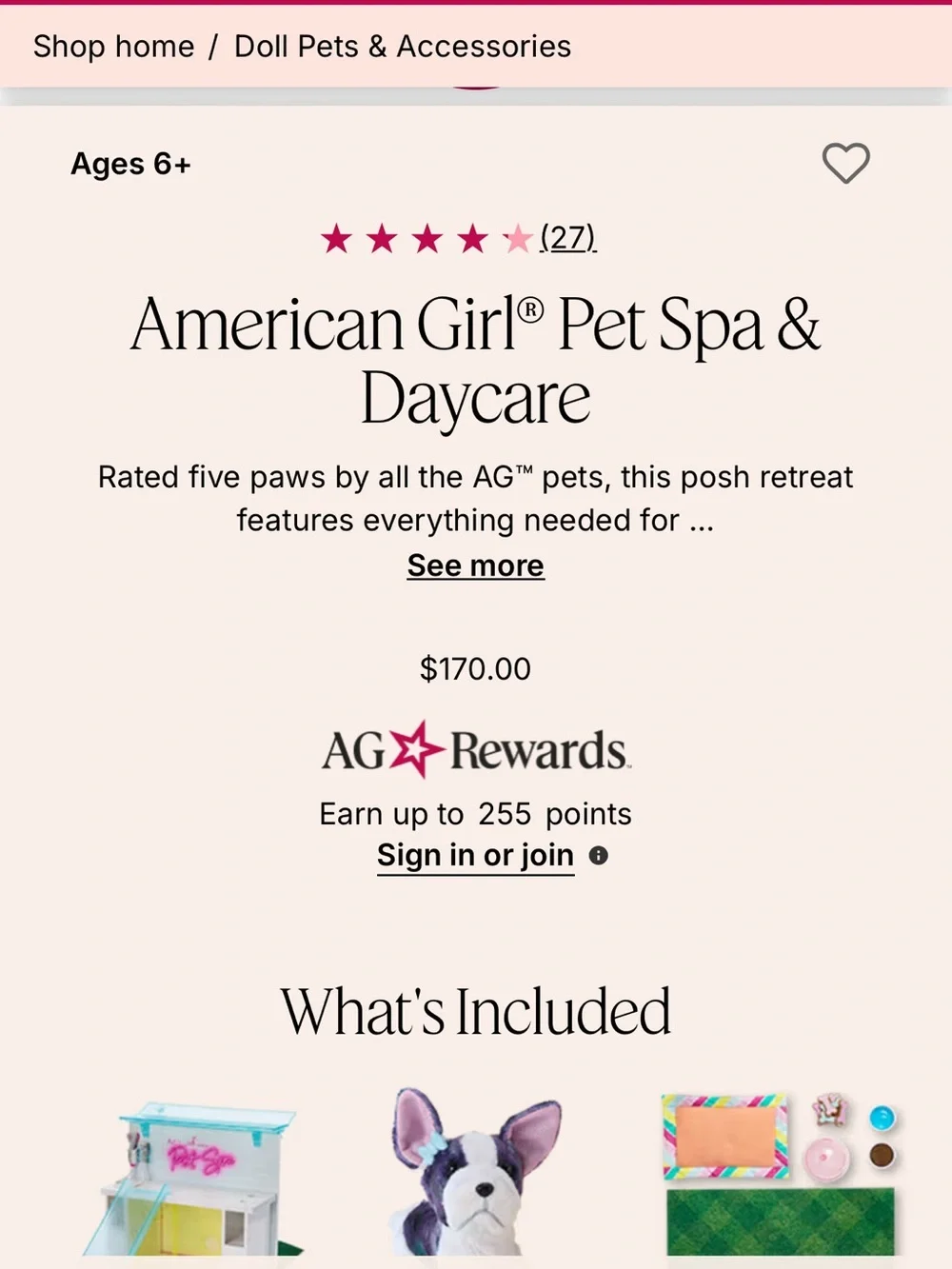 American Girl colorful pet